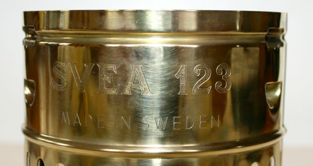 Sac à dos réchaud SVEA 123 avec BIDON METAL LAITON SUÈDE GAZ