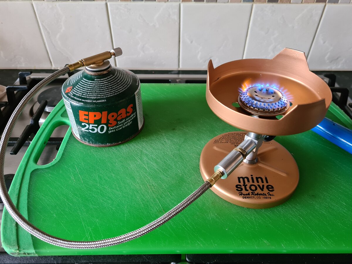 efi mini backpacking camping stove Hank Roberts mini stove plus adaptor