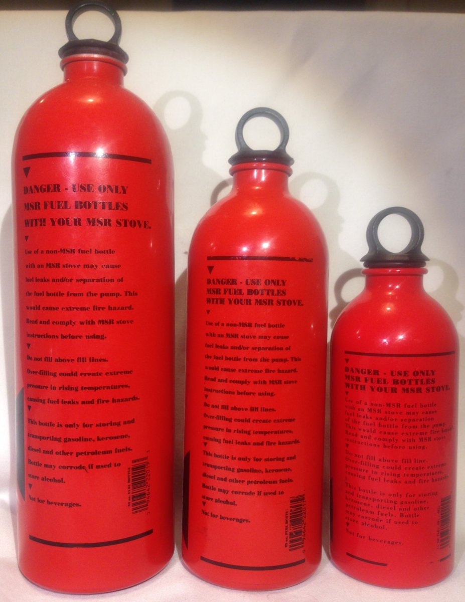 some MSR Fuel Bottles | Classic Camp Stoves